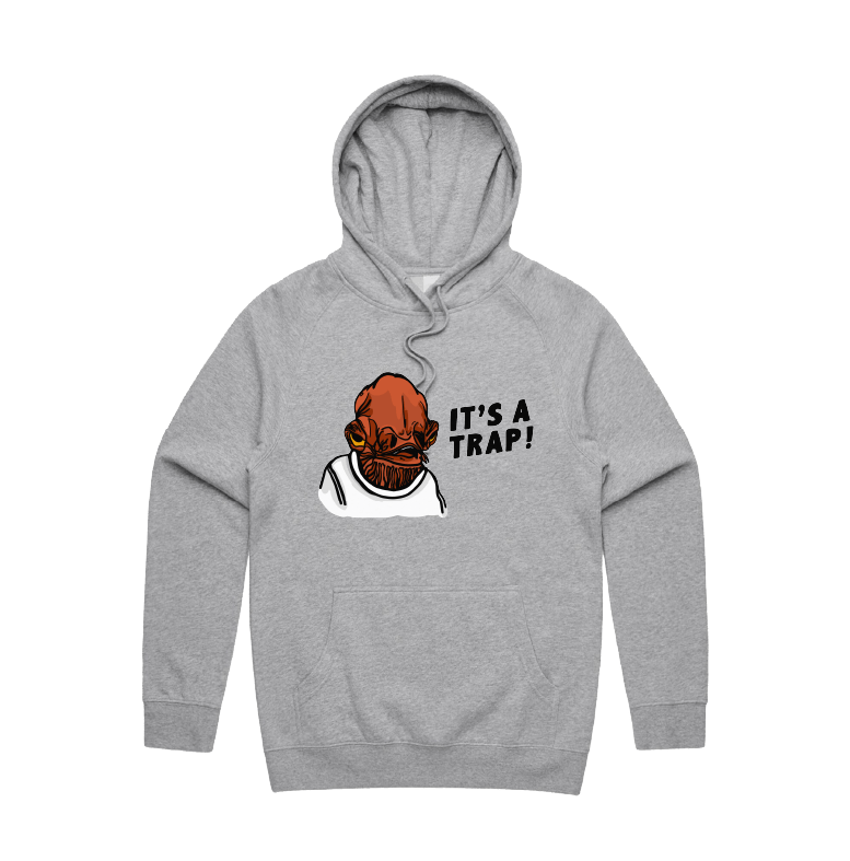 S / Grey / Large Front Print It's a Trap ❗ - Unisex Hoodie
