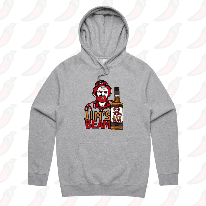 S / Grey / Large Front Print Jim’s Beam 🥃👍 – Unisex Hoodie