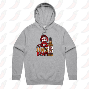 S / Grey / Large Front Print Jim’s Beam 🥃👍 – Unisex Hoodie