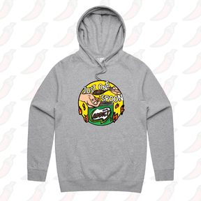 S / Grey / Large Front Print Just One Spoon 🥄 - Unisex Hoodie