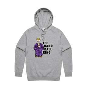 S / Grey / Large Front Print K Rudd Handball King 👑 - Unisex Hoodie