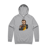 S / Grey / Large Front Print Laughing Leo 🍷 - Unisex Hoodie