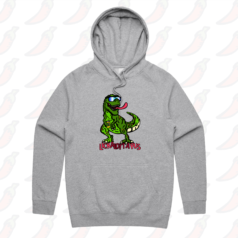 S / Grey / Large Front Print LICKALOTTAPUS 🦖👅- Unisex Hoodie