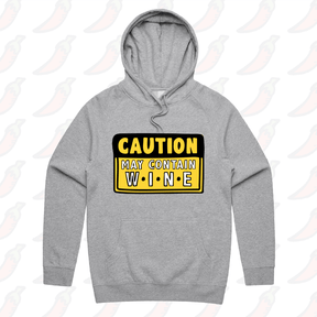 S / Grey / Large Front Print May Contain Wine 🍷 – Unisex Hoodie