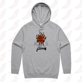 S / Grey / Large Front Print She’ll Be Right BBQ 🤷🔥 – Unisex Hoodie