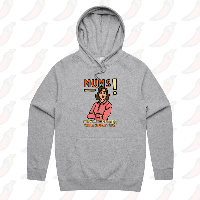 S / Grey / Large Front Print Smart Mum 🧠 –  Unisex Hoodie
