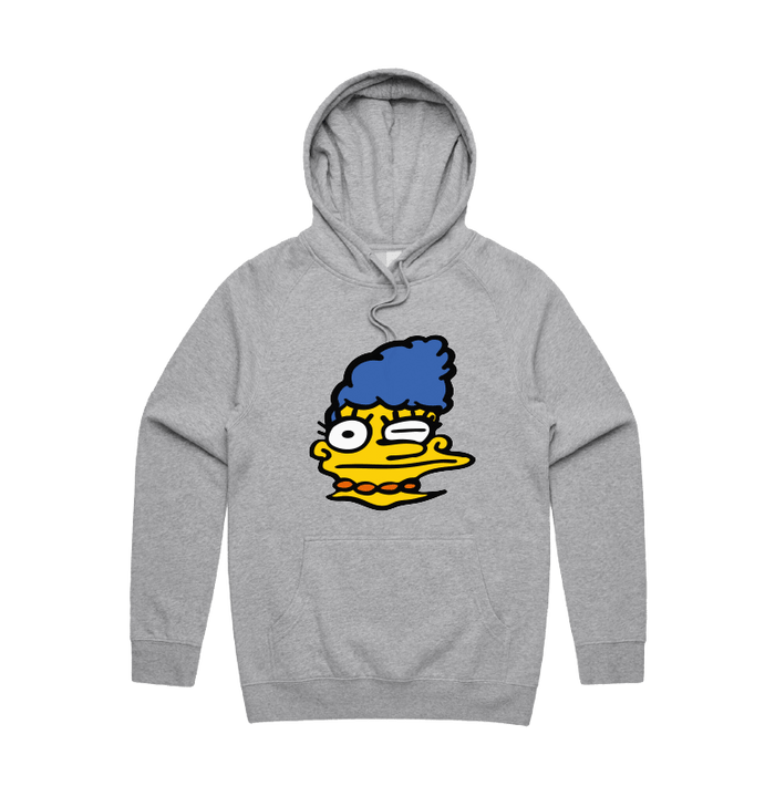 S / Grey / Large Front Print Smeared Marge 👕 - Unisex Hoodie