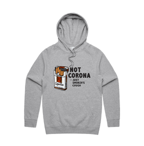 S / Grey / Large Front Print Smoker's Cough 🚬 - Unisex Hoodie