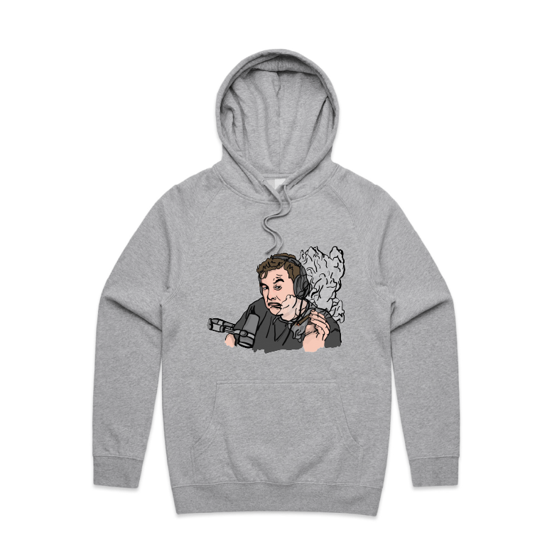 S / Grey / Large Front Print Smokin' Elon 💨 - Unisex Hoodie