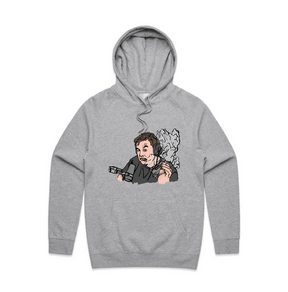 S / Grey / Large Front Print Smokin' Elon 💨 - Unisex Hoodie