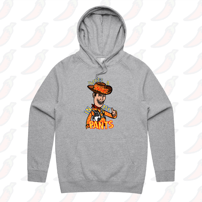 S / Grey / Large Front Print SNAKE IN MY PANTS 🐍- Unisex Hoodie