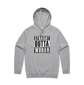 S / Grey / Large Front Print Straight Outta Wuhan ✊🏾 - Unisex Hoodie