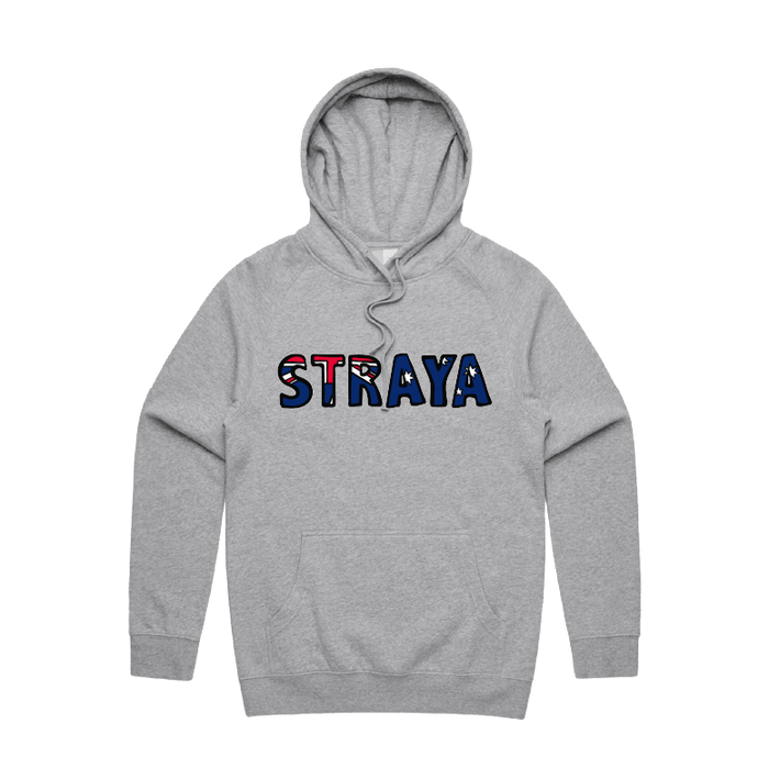 S / Grey / Large Front Print Straya 🐨 - Unisex Hoodie