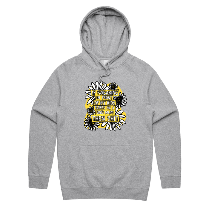 S / Grey / Large Front Print Sweary Mum 🤬🎀 - Unisex Hoodie