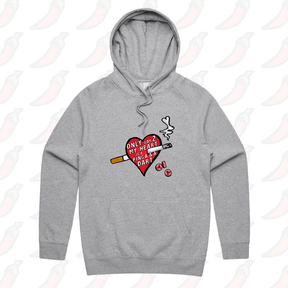 S / Grey / Large Front Print The Way To My Heart 💊🚬 - Unisex Hoodie