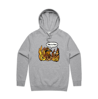S / Grey / Large Front Print This Is Fine 🔥 - Unisex Hoodie