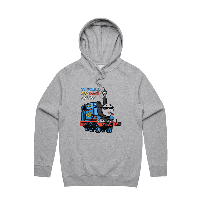 S / Grey / Large Front Print Thomas The Dank Engine 🚂 - Unisex Hoodie