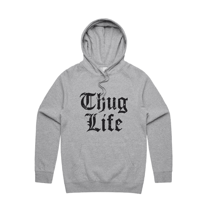 S / Grey / Large Front Print Thug Life 🖕🏾 - Unisex Hoodie