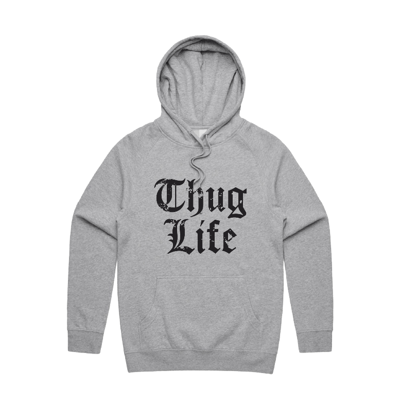S / Grey / Large Front Print Thug Life 🖕🏾 - Unisex Hoodie