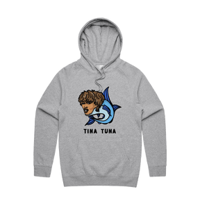 S / Grey / Large Front Print Tina Tuna 🐟 - Unisex Hoodie