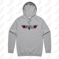 S / Grey / Large Front Print Top Dad 🕶️ - Unisex Hoodie