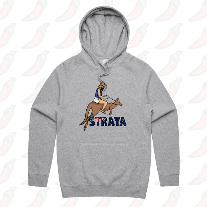 S / Grey / Large Front Print Uber Roo 🦘 - Unisex Hoodie