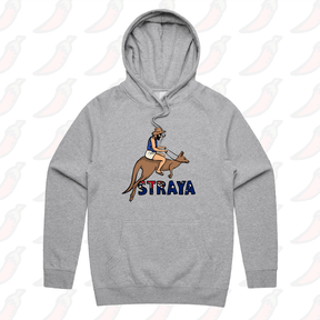 S / Grey / Large Front Print Uber Roo 🦘 - Unisex Hoodie
