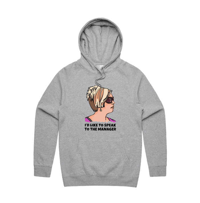 S / Grey / Large Front Print Unleash the Karen 😤 - Unisex Hoodie