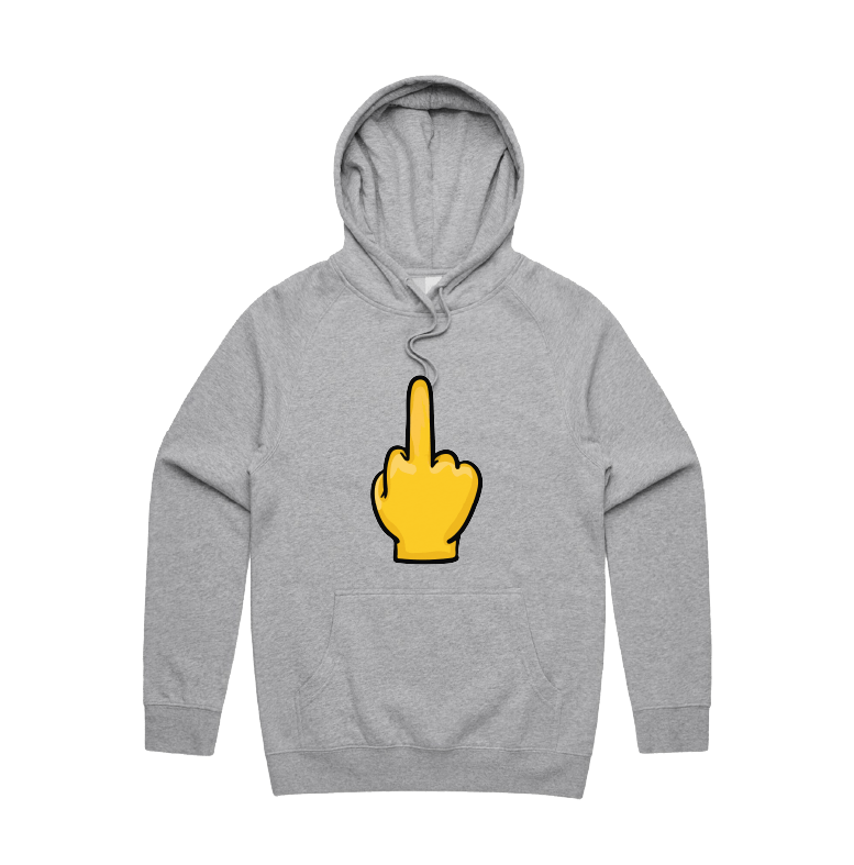 S / Grey / Large Front Print Up Yours 🖕 - Unisex Hoodie
