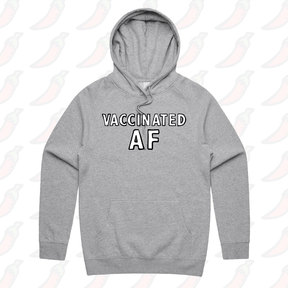 S / Grey / Large Front Print Vaccinated AF 💉 - Unisex Hoodie