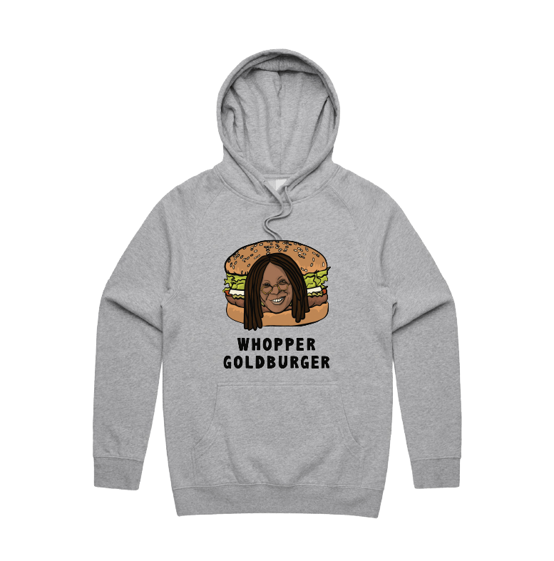 S / Grey / Large Front Print Whopper Goldburger 🍔 - Unisex Hoodie