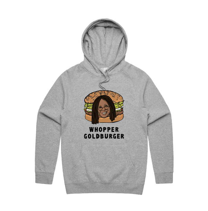 S / Grey / Large Front Print Whopper Goldburger 🍔 - Unisex Hoodie