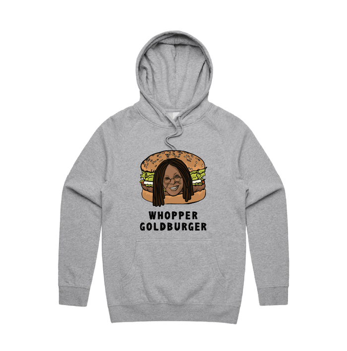 S / Grey / Large Front Print Whopper Goldburger 🍔 - Unisex Hoodie