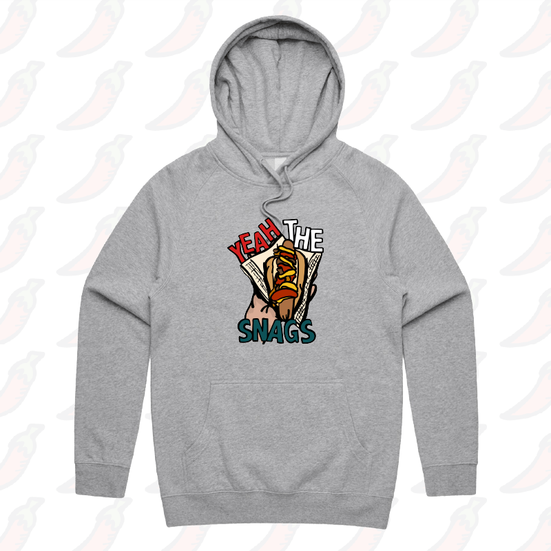 S / Grey / Large Front Print Yeah the Snags! (YTS!) 🌭 - Unisex Hoodie