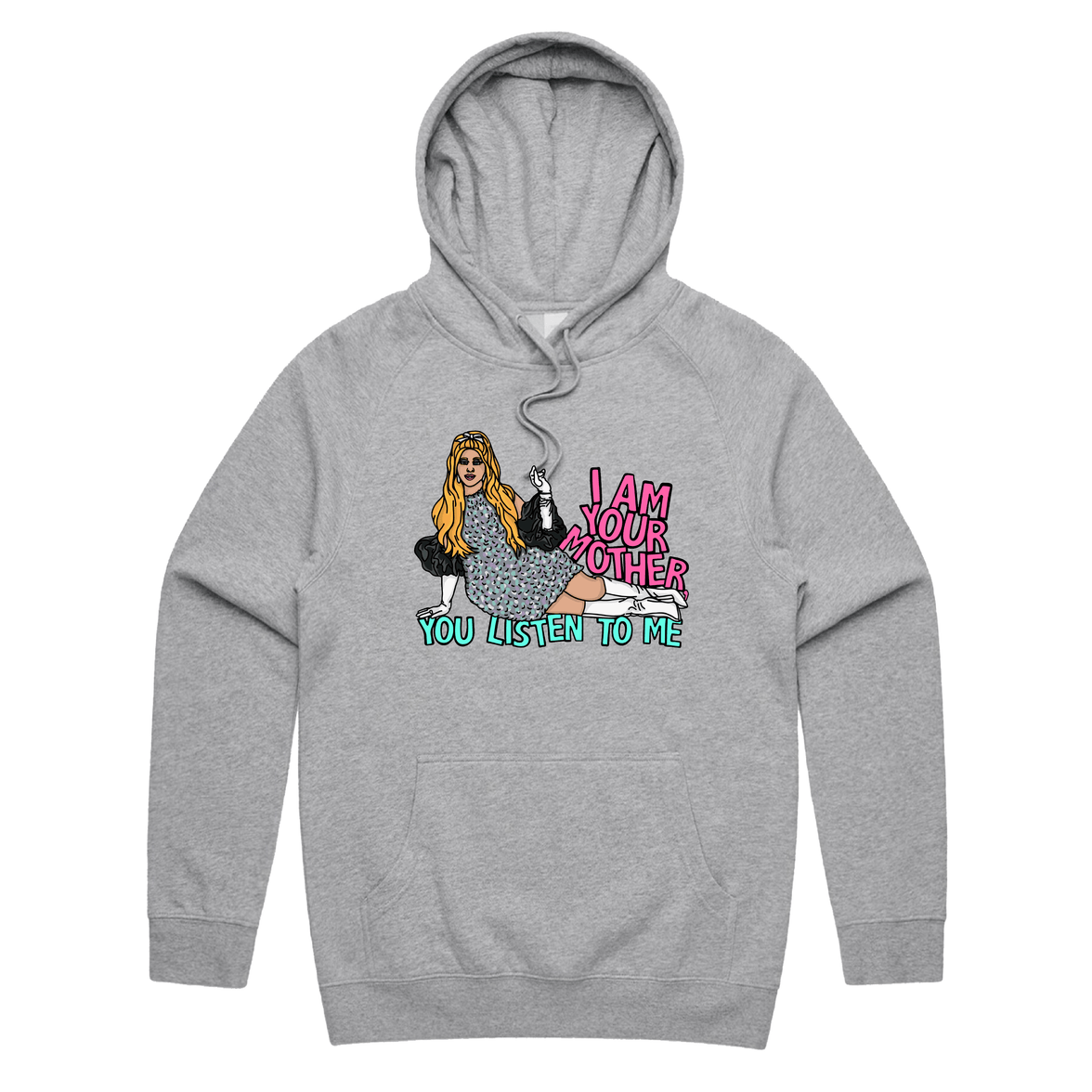 S / Grey / Large Front Print You Listen To Me 🎤🎶 - Unisex Hoodie