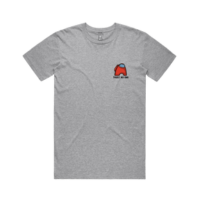 S / Grey / Small Front Design Among Us 👨‍🚀 - Men's T Shirt