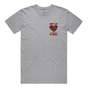 S / Grey / Small Front Design Bacon My Heart 🥓❤️- Men's T Shirt