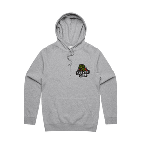 S / Grey / Small Front Design Clever Girl 🦖 - Unisex Hoodie