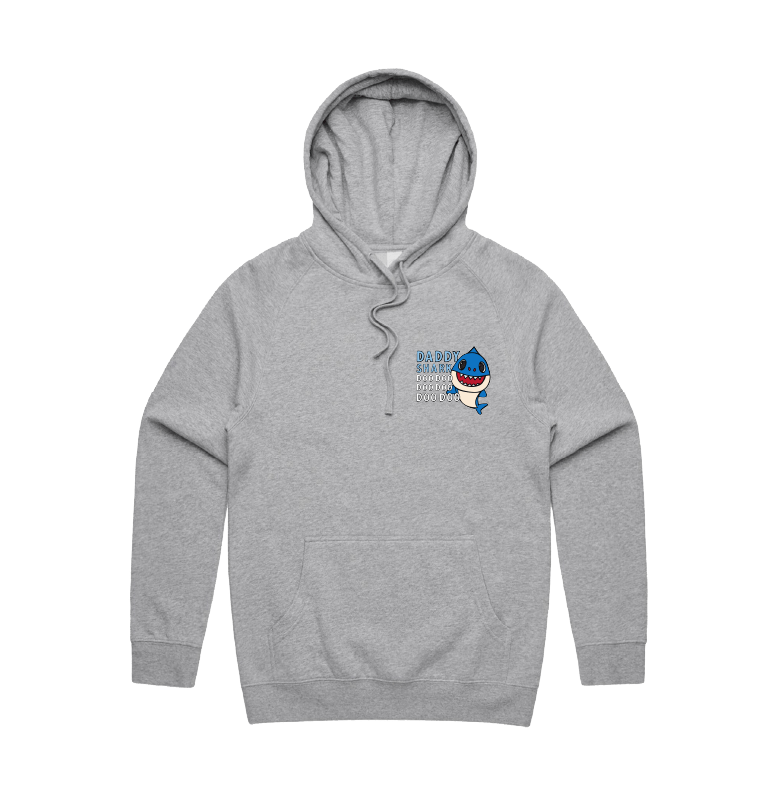 S / Grey / Small Front Design Daddy Shark 🦈 - Unisex Hoodie
