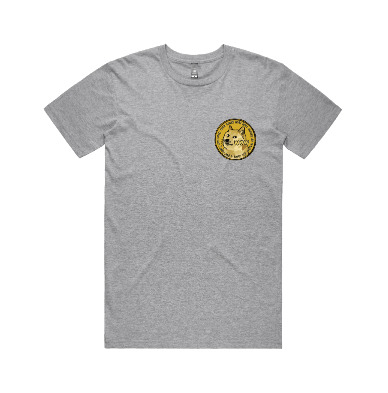 S / Grey / Small Front Design Dogecoin 🚀 - Men's T Shirt
