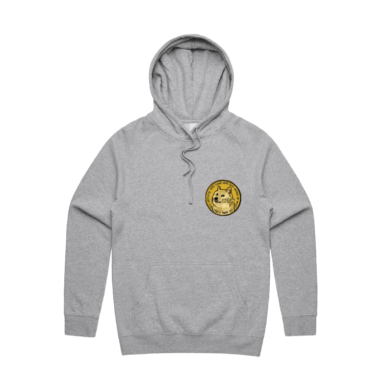 S / Grey / Small Front Design Dogecoin 🚀 - Unisex Hoodie