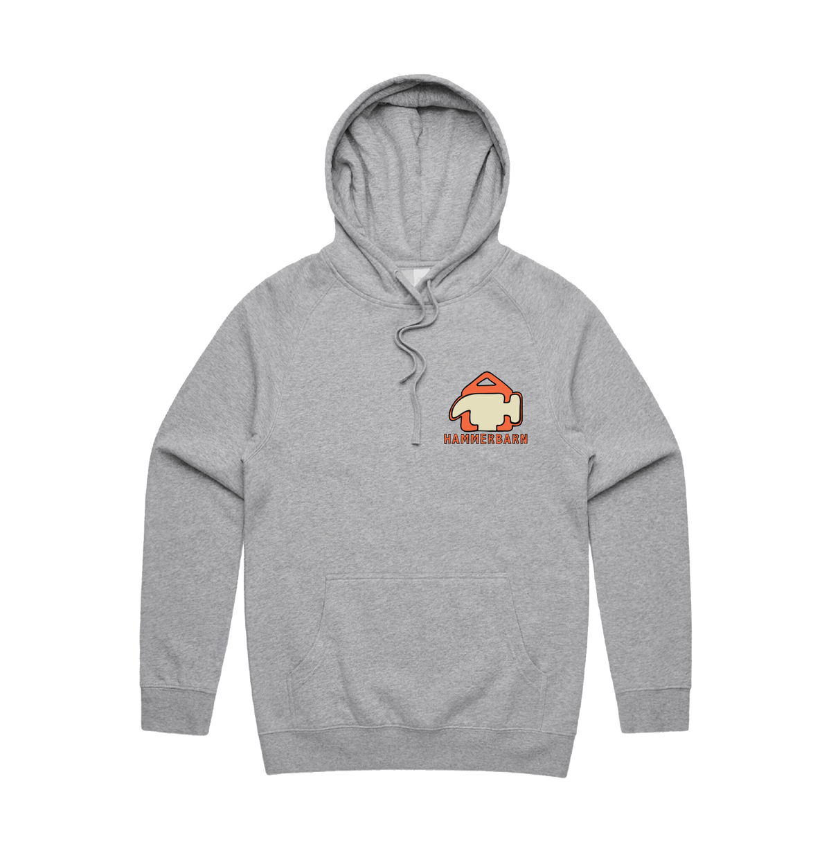 S / Grey / Small Front Design Hammerbarn 🔨 - Unisex Hoodie