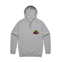 S / Grey / Small Front Design Jurassic Park Theme 🦕 - Unisex Hoodie