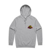 S / Grey / Small Front Design Jurassic Park Theme 🦕 - Unisex Hoodie
