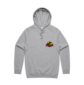 S / Grey / Small Front Design Jurassic Park Theme 🦕 - Unisex Hoodie