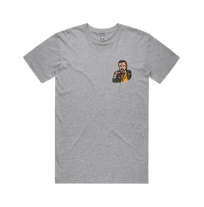 S / Grey / Small Front Design Laughing Leo 🍷 - Men's T Shirt
