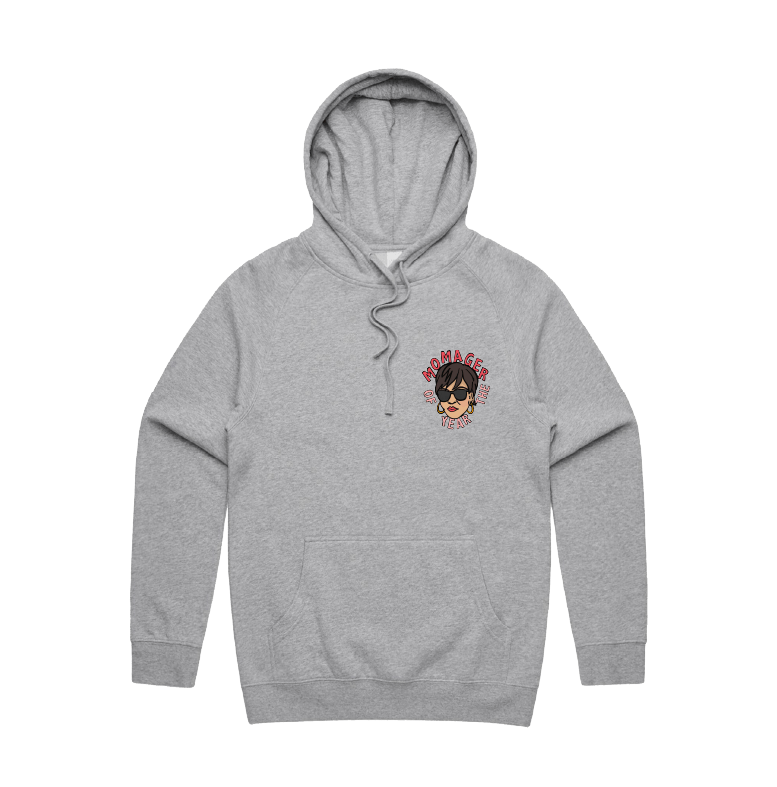 S / Grey / Small Front Design Momager 🕶️ - Unisex Hoodie