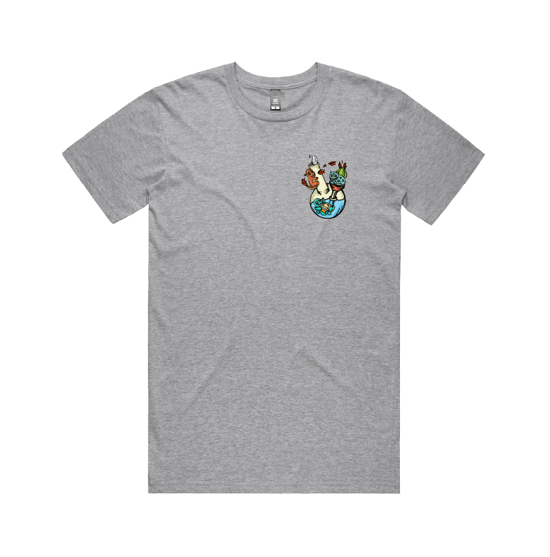 S / Grey / Small Front Design Pokebong 🦎 - Men's T Shirt