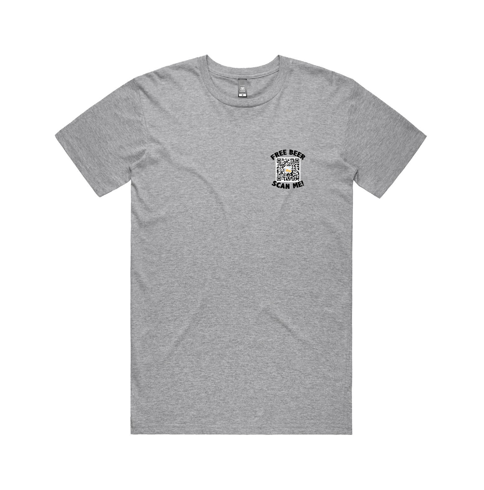 S / Grey / Small Front Design Rick Roll QR Prank 🎵 - Men's T Shirt