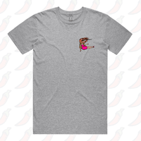 S / Grey / Small Front Design Shrimp on a Barbie 👜 - Men's T Shirt